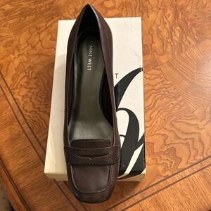 NIB Nine West THAOR STREET BROWM LEATHER shoes